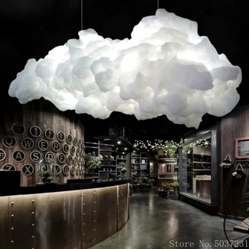 Post Modern Cloud Chandelier Lights Bar Cafe Floating Cloud Pendant Lamp for Living Room Bedroom Decorated Cloud Hanging Lamp