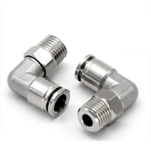 

10pcs PL6-01,PL8-01,PL4-M5,PL4-M6,L6-04,304 Stainless Steel Elbow Male Connector