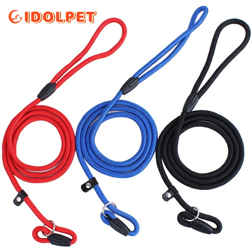 Durable Dog Nylon Slip Rope Leash, Strong Pet Slip Lead, Adjustable Pet Slipknot Neck Circumference for Training Play Camping