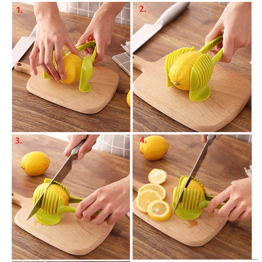 Handheld Tomato Onion Slicer Bread Clip Fruit Vegetable Cutting Lemon Shreadders Potato Apple Gadget Kitchen Accessories