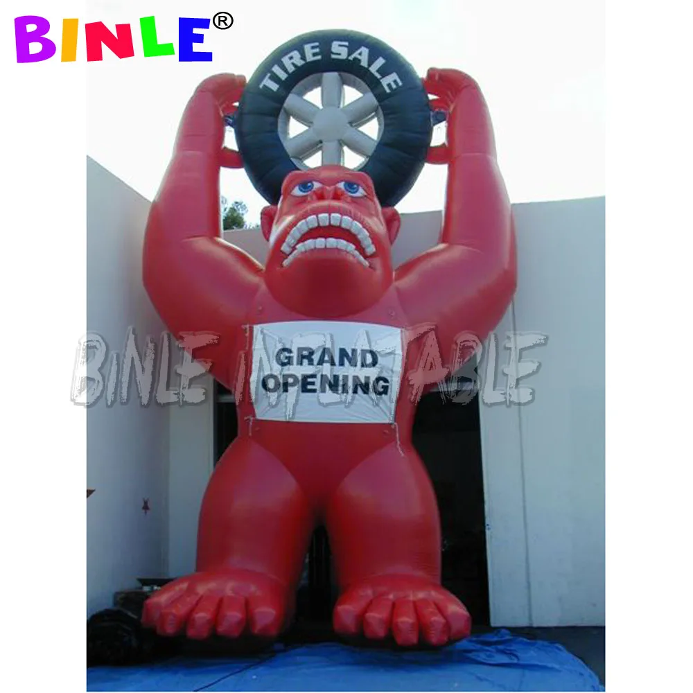 

Customizable 7.5mH huge Inflatable GorillaKingkongMonkey with tire n banner for advertising