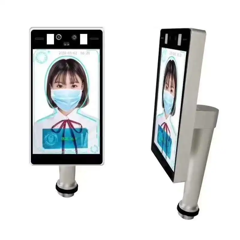 8 inch TCP/IP Dynamic face recognition Thermal time attendance access control 2.0 MP camera 50000 faces temperature detection