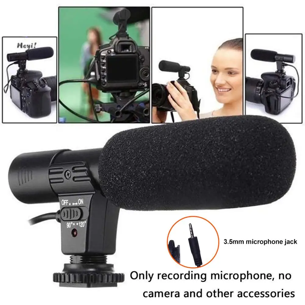 3 5mm Stereo Camera Microphone VLOG Photography Interview Digital Video Recording Microphone for DSLR Camera