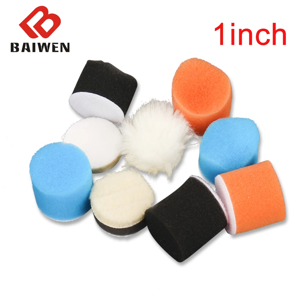 9/18/27Pc 1/2/3Inch Polijsten Waxen Buffing Pad Kit Spons Wol Wiel schoonmaken Slijpen Hoofd Platte Verwijdert Krassen Beauty Tool