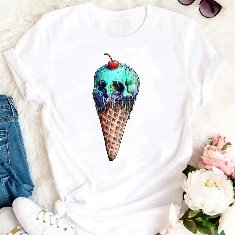 Women Summer Fruit Watermelon Beach Tshirts Cartoon Fashion Short Sleeve Clothes Stylish T Top Lady Print 2021 Tee T-Shirt