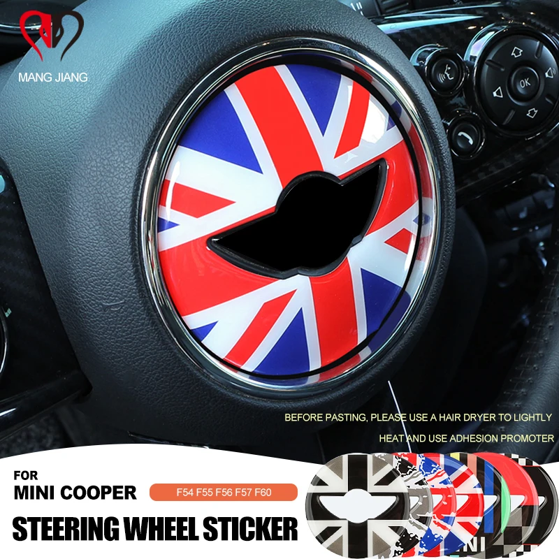 Car Steering Wheel Center Epoxy 3D Stickers For Mini Cooper F54 F55 F56 F57 F60 Countryman Clubman Interior Car Accessories