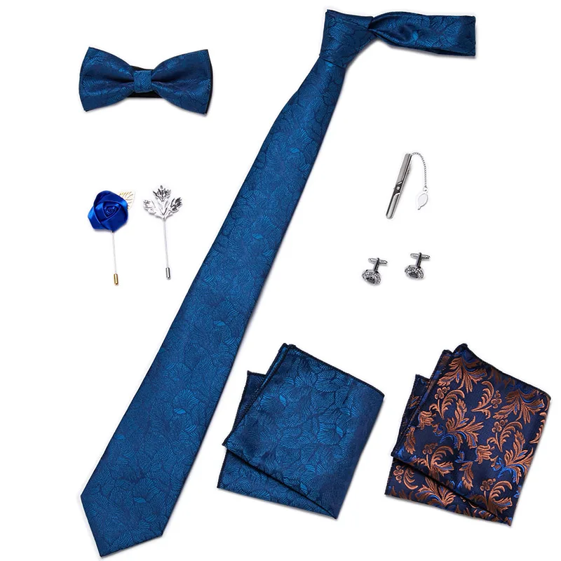 Herren-Krawatten-Set, luxuriöse Geschenkbox, Seidenkrawatte, Krawatten-Set, 8-teilig, innenverpackt, festliches Geschenk, Krawatte, Einstecktücher, Urlaubsgeschenk für Männer – Detail 24