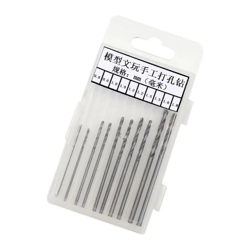 10pcs 0.8-3.0mm hand twist drills of different specifications drilling bit