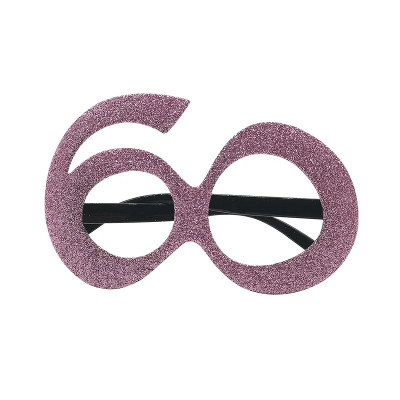 Rose Gold Number 40 50 60 Happy Birthday Glasses Photobooth 40th 50th 60th Birthday Party Gifts Anniversary Decoration Supplies