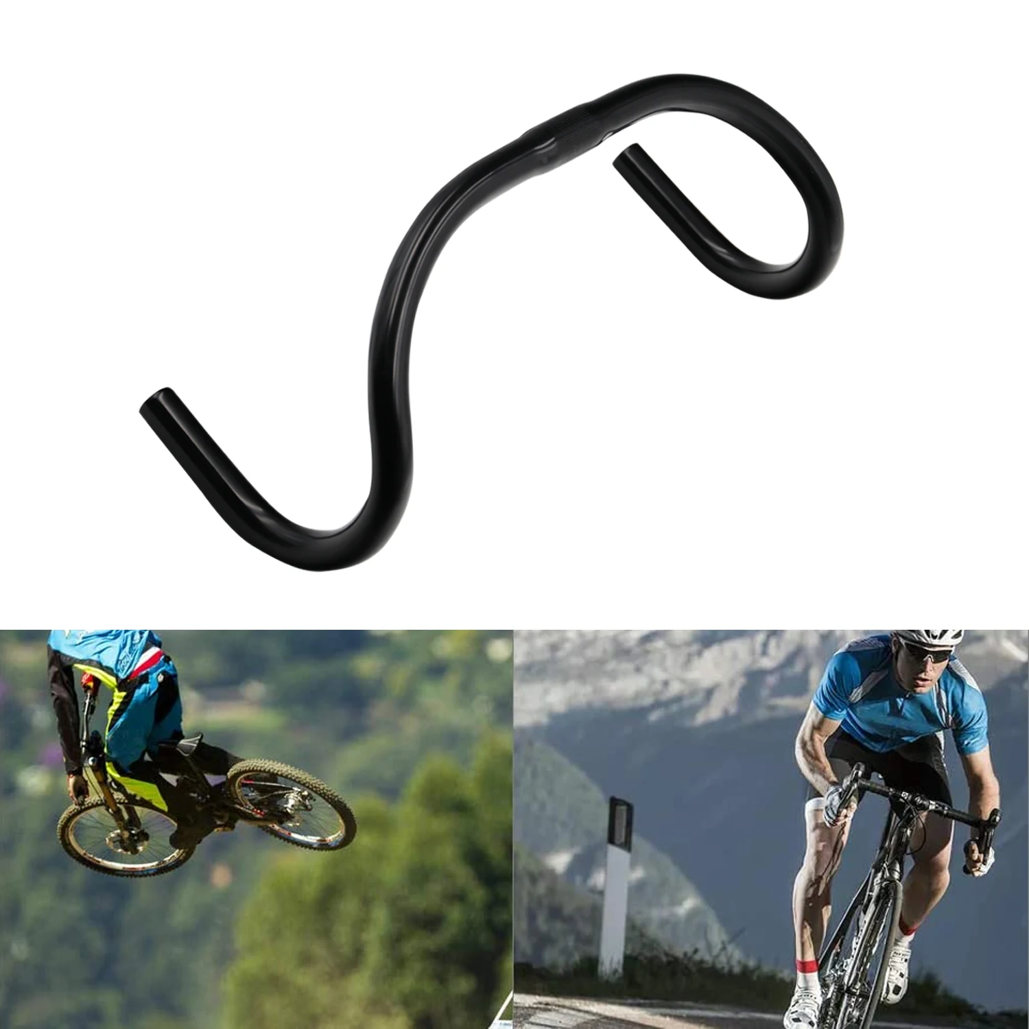 Fixed Gear Bike Handlebar Bullhorn Handlebar Aluminum Alloy Road Handlebar 25.4mm 420mm