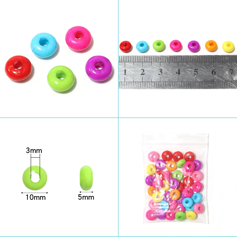 100Pcs 10mm Acrylic Candy Color Section Abacus Beads For Jewelry Making DIY Necklace Bracelet Accessories