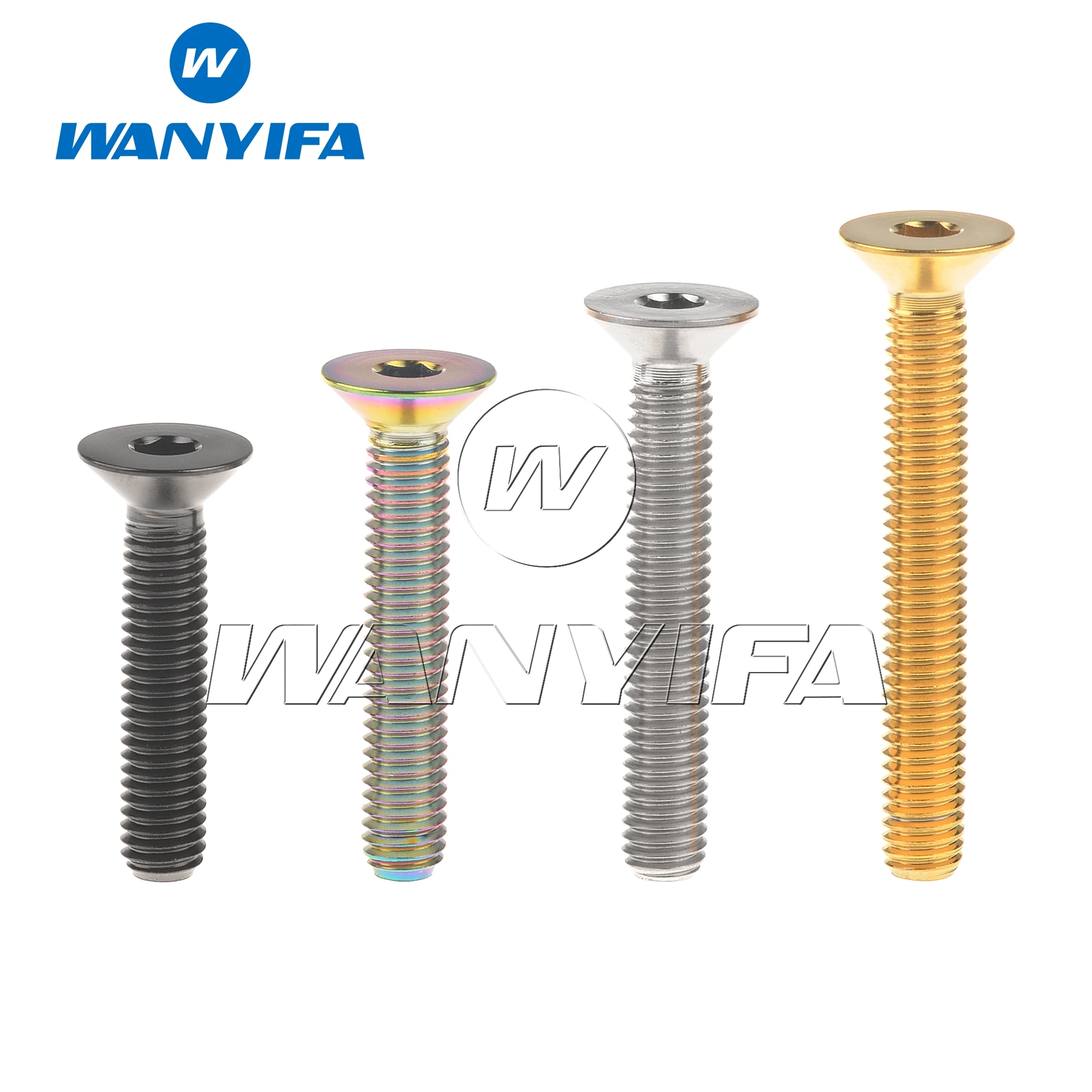 Wanyifa-tornillo de cabeza avellanada, Perno de titanio Ti, M6x10, 15, 20, 25, 30, 35, 40, 45mm, llave Allen