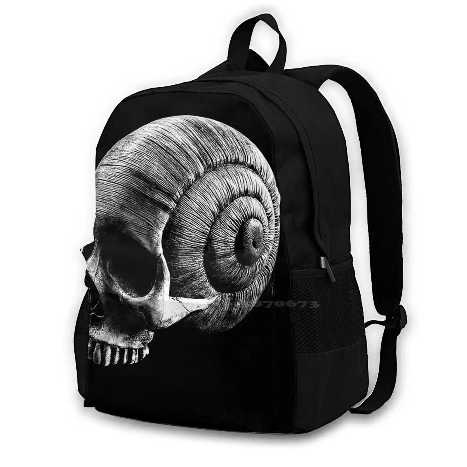 Snail Skull Slow Dark Rock Black Hot Sale Schoolbag Backpack Fashion Bags Snail Skull Halloween Dark Black White Swork Kingdom