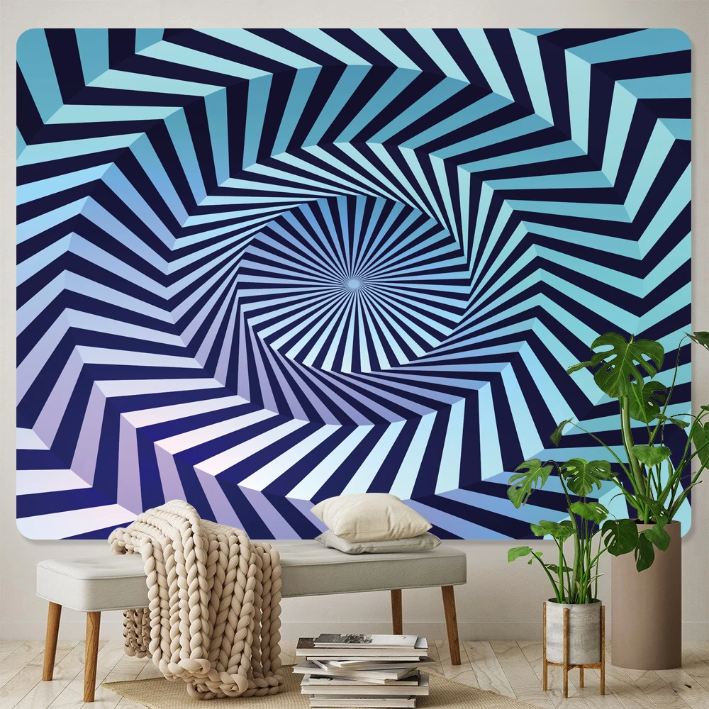 Psychedelic scene eye illusion abstract home decor art tapestry hippie bohemian decor yoga mat sofa blanket sheet