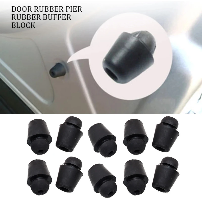 10Pcs Black Rubber Car Bumper Door Overslam Universal Shock Absorber Pads Cushion Car Door Protector For Hyundai Kia