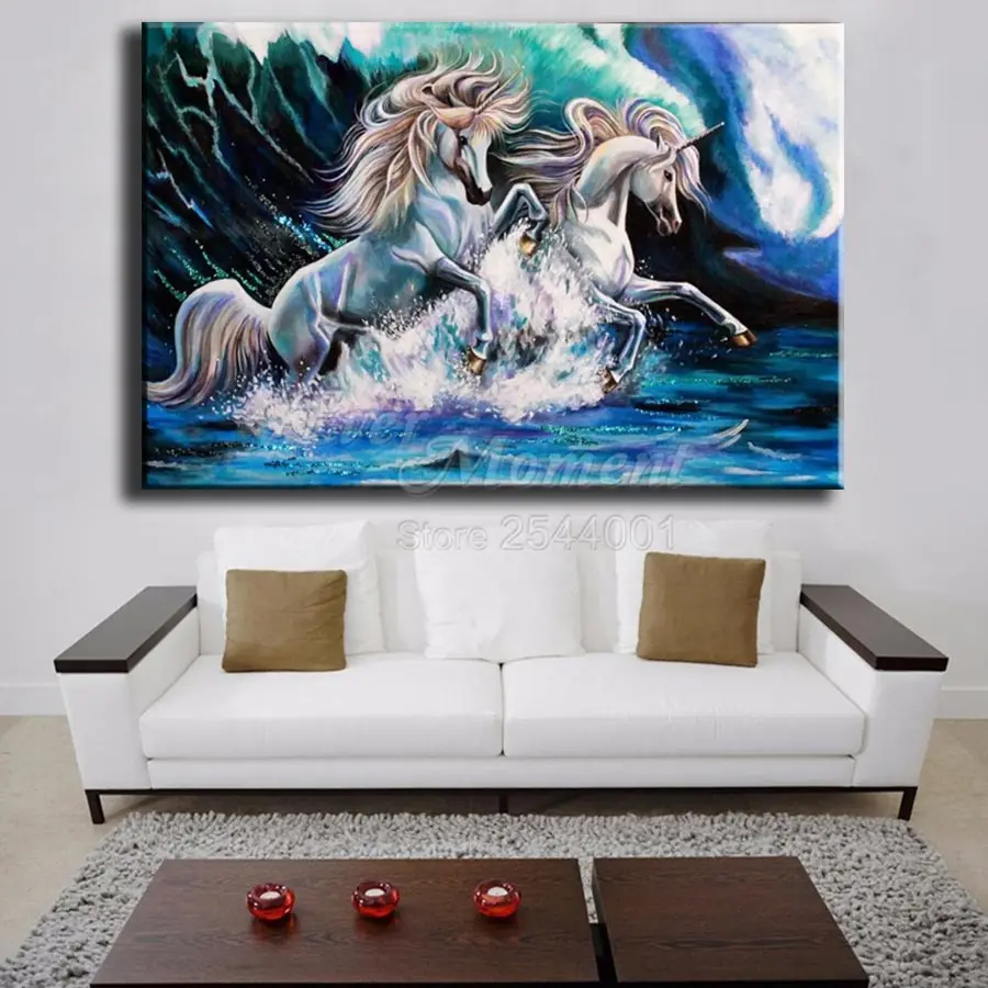 Ever Moment Diamond Painting Running Horse Sea Handmade Picture Of Rhinestone Mosaic Full Square Diamond Embroidery ASF1881