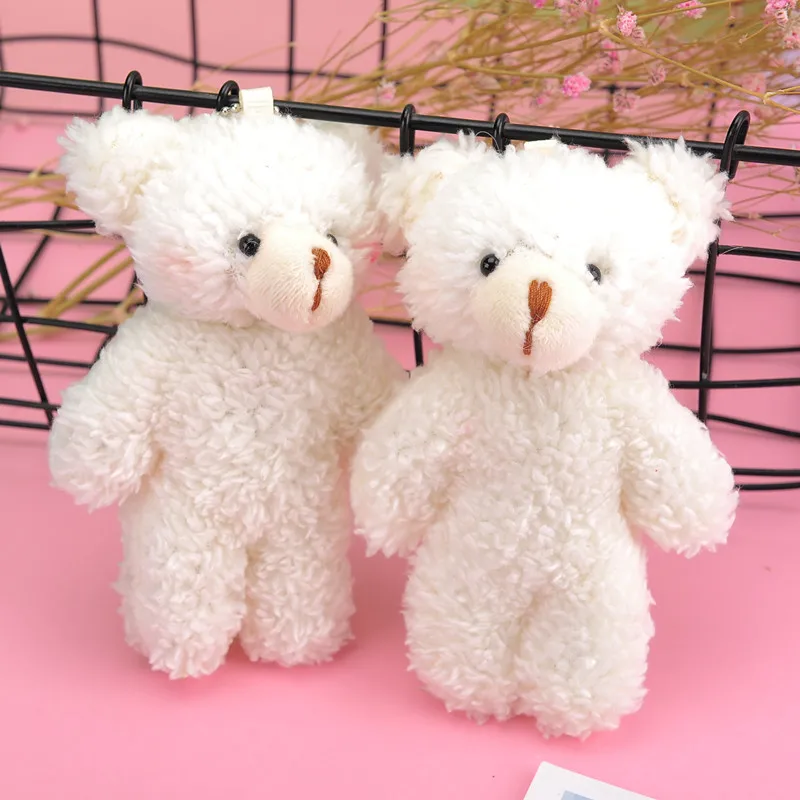 5Pcs Mini Little Bear Plush Doll Backpack Pendant Little Bear Doll Pendant Keychain PP Cotton Pure White Plush Little Bear 12cm