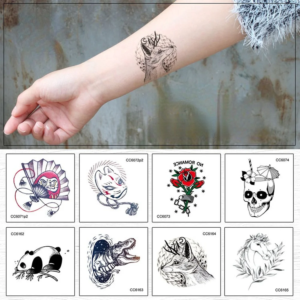 

Black Rose Temporary Tattoo Sticker Flower Body Clavicle Legs Ankle Arm Art Realistic Fake Tattoo Festival Party Bikini Tattoos