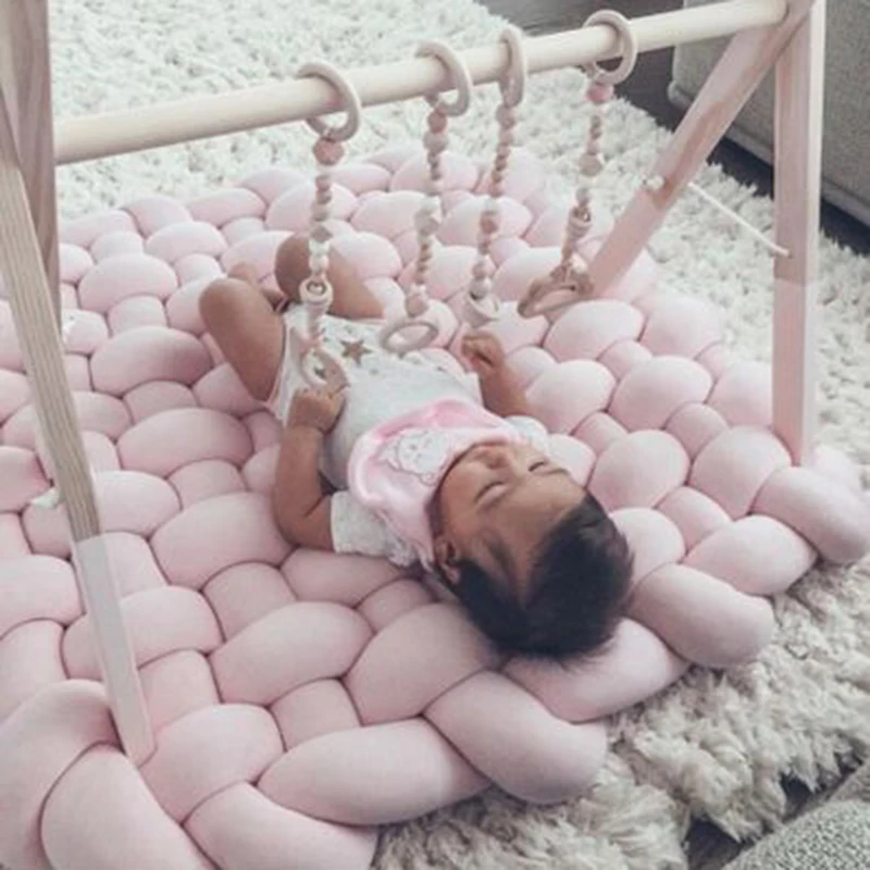 Infantil jogando escalada esteira foto adereços cobertor almofada bebê nó trança pára-choques cobertor torção mão-tecido esteira decoração para casa