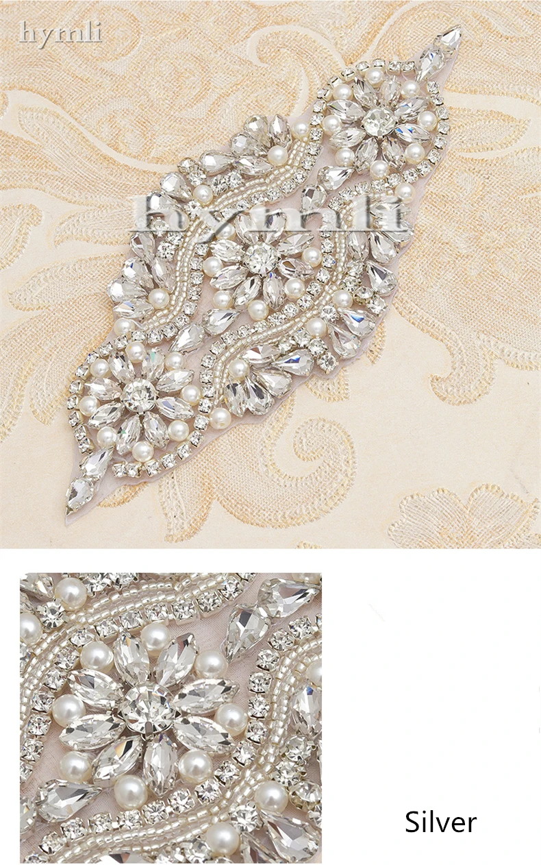 1PCS rhinestone applique handmade bridal belt rhinestone accessories gold, silver, rose gold DIY Apparel Sewing & Fabric