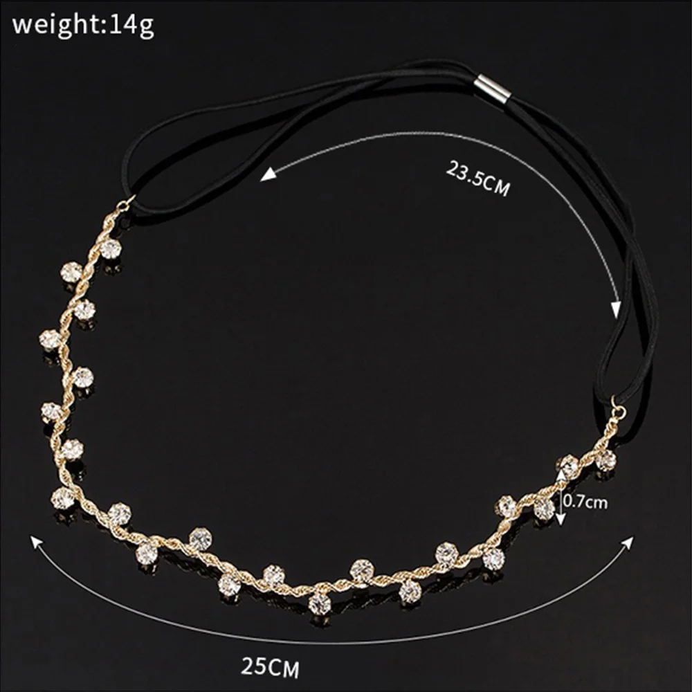 Korea Simple Crystal Rhinestones Headband Bridal Wedding Jewelry Hairband Headdress Women Girl Temperament Hair Accessories 2022