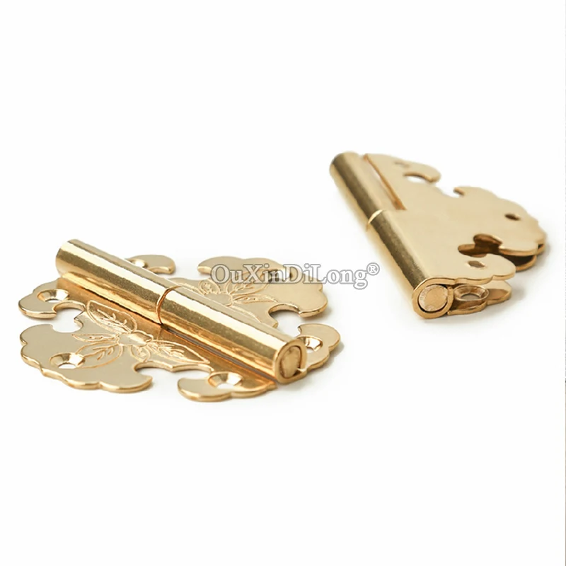 BRAND NEW 10Pairs Pure Brass Cabinet Hinges Wooden Cupboard Drawer Box Case Chest Hinges