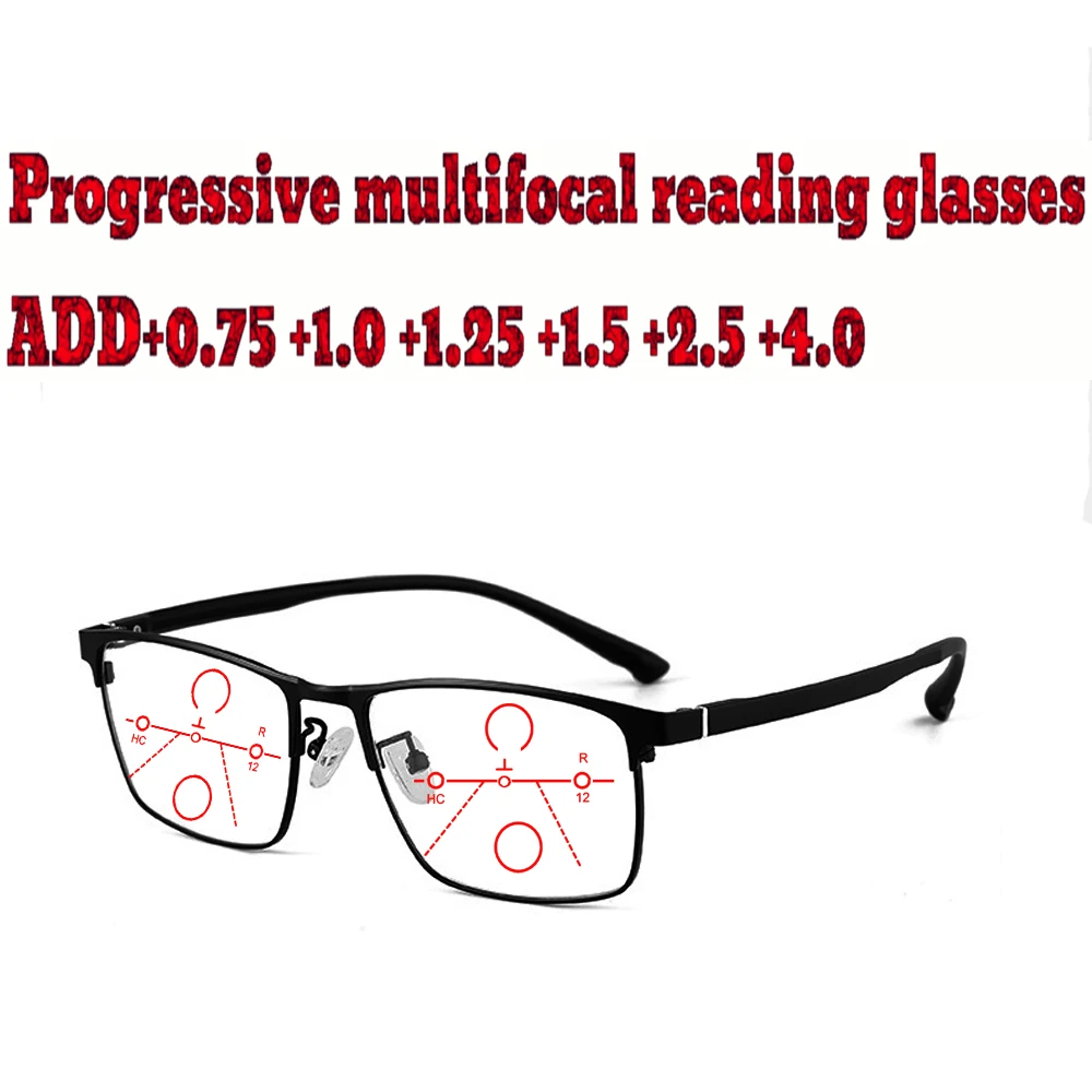 

Progressive Multifocal Anti Blue Light Reading Glasses Business Men Women High Quality Tr90+1.0 +1.5 +1.75 +2.0 +2.5 +3 +3.5 +4