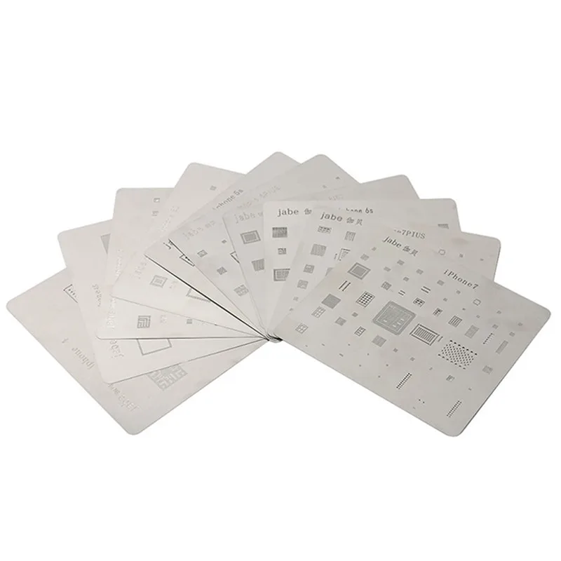 15PCS Motherboard IC Chip Ball Soldering Net Steel Plate For IPhone7 7P 8 8P X  11 12 pro max mini CPU Repair Tools
