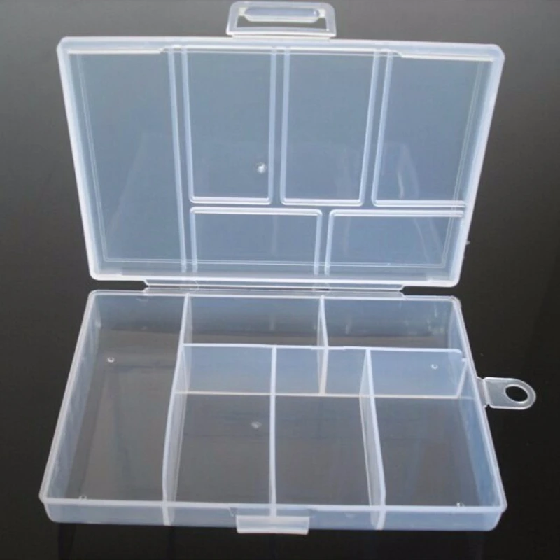 Wholesale 6 Slots Jewelry Boxes White Plastic Tool Box Adjustable Craft Organizer Storage Beads Bracelet Jewelry Boxes F666