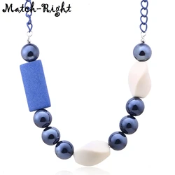Women's Acrylic Beads Necklace for Women Beaded Necklaces & Pendants Wood Statement Necklace Jewelry for Gift to a Woman MX052