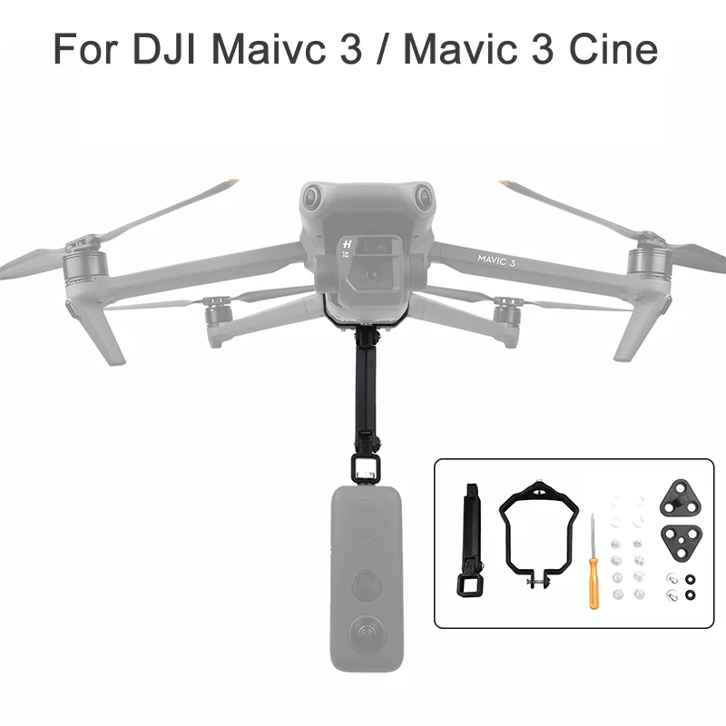 Extended Bracket Holder Upper Mount Adapter for DJI Mavic 3 Cine Drone for GoPro Fill Lamp 360 Panorama Camera Insta360 One X