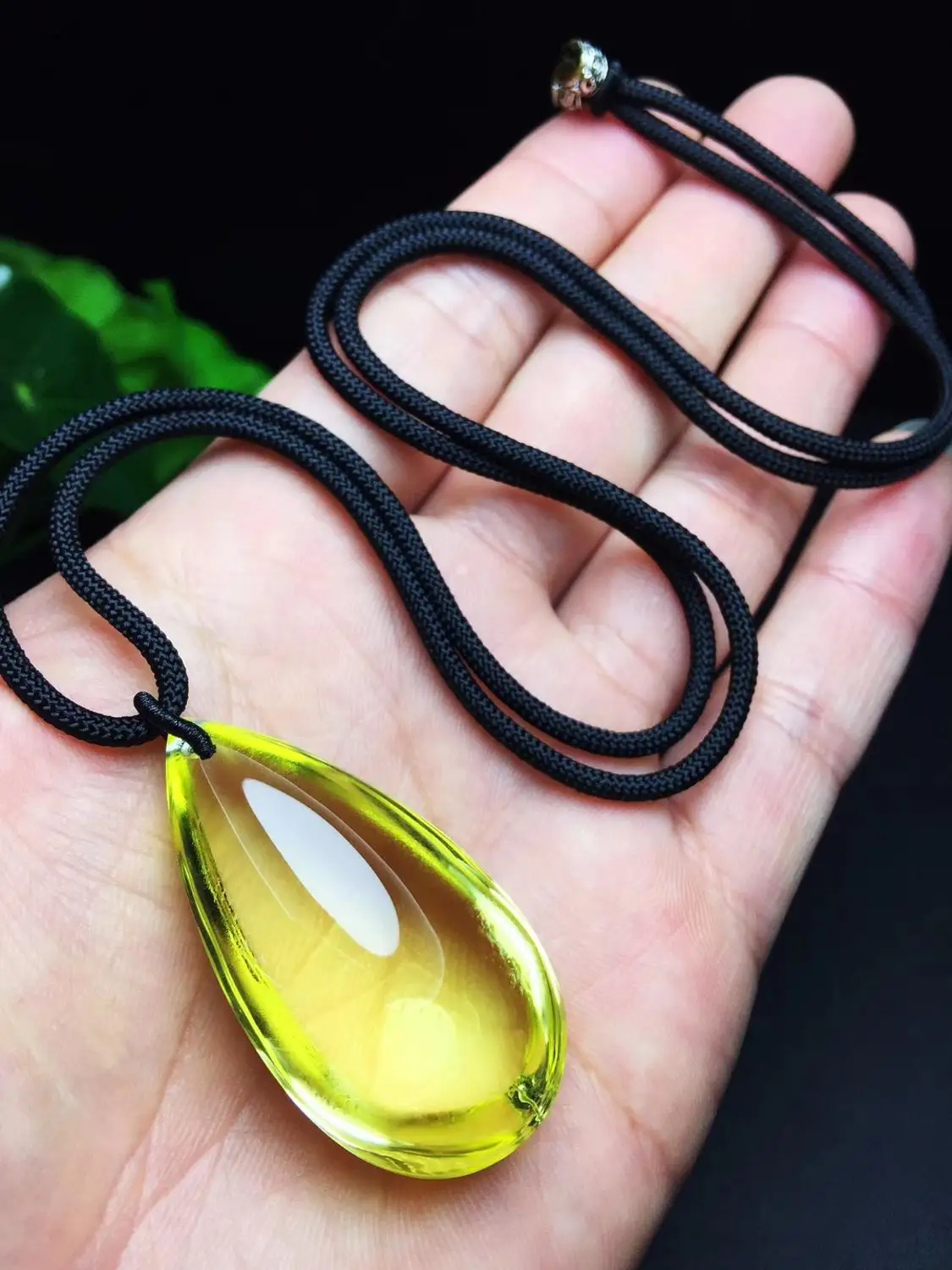 

Natural Yellow Citrine Quartz Crystal Women Men Pendant 45*24*17mm Water Drop Wealthy Rare Bead Necklace Jewelry AAAAA