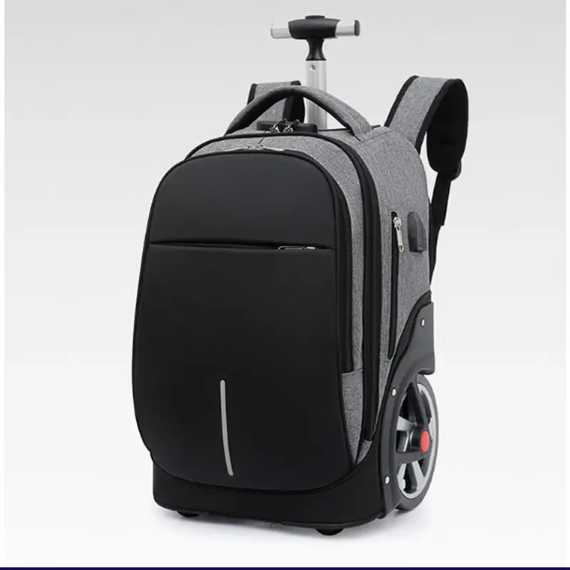 Rolling Luggage backpack 18 Inch School Trolley Bag wheeled backpack Bags with wheels  Travel Trolley Bag for school teenagers