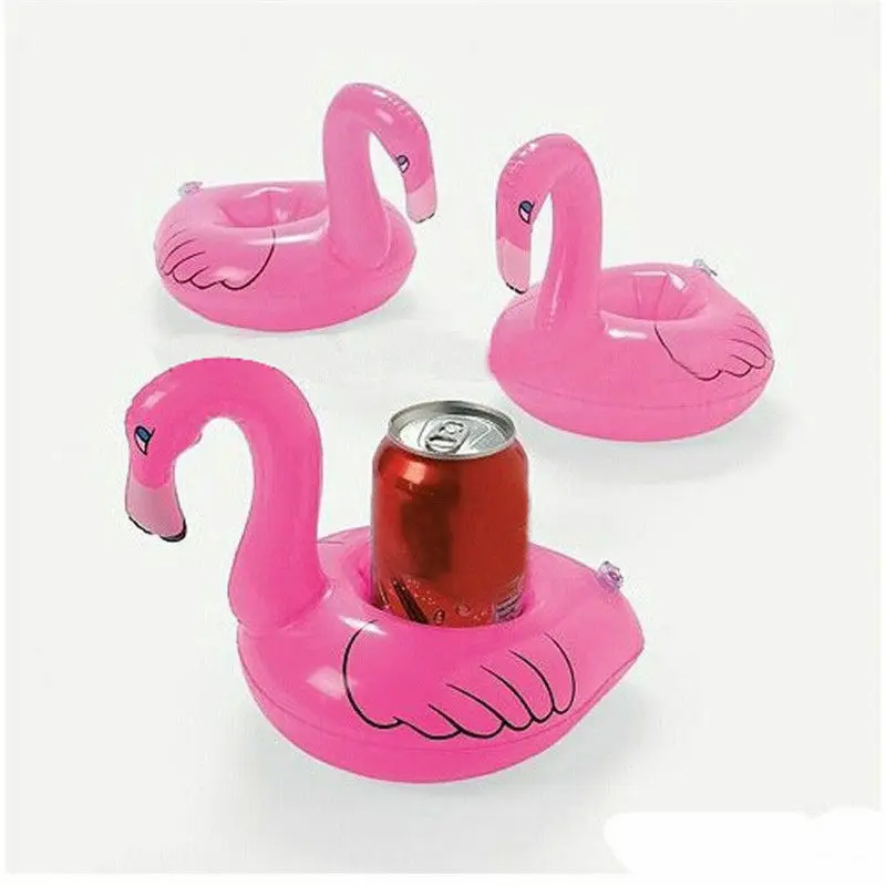 2X Flamingo Floating Inflatable Drink Can Holder Swimming Pool Bath Child Toy