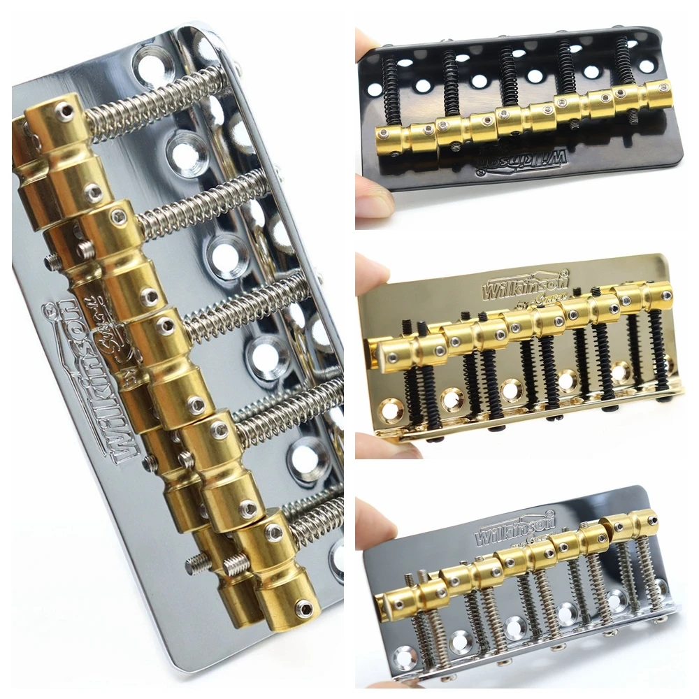 1set Electric Guitar Bridge Wilkinson Bridge WBBC 5 String Bass Guitar Bridge With Brass Saddles 3Coloer