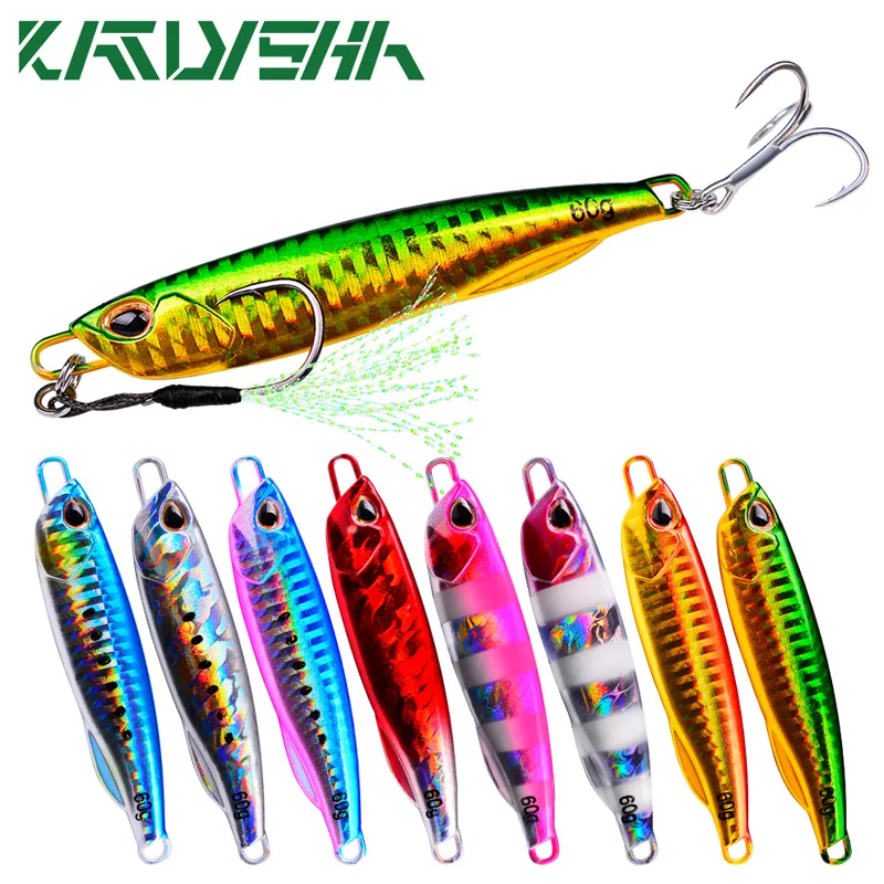 

KATYUSHA 5Pcs/lot Metal Jigging Spoon 10g-15g-20g-30g-40g-50g-60g Shore Casting Jig Drag Cast Sea Bass Lure Artificial Bait