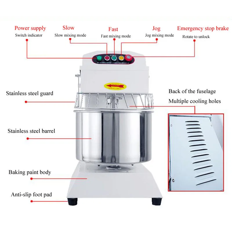 Commercial cream mixing beating machine bakery bread dough mixer dessert shop dough mixer knead dough machine