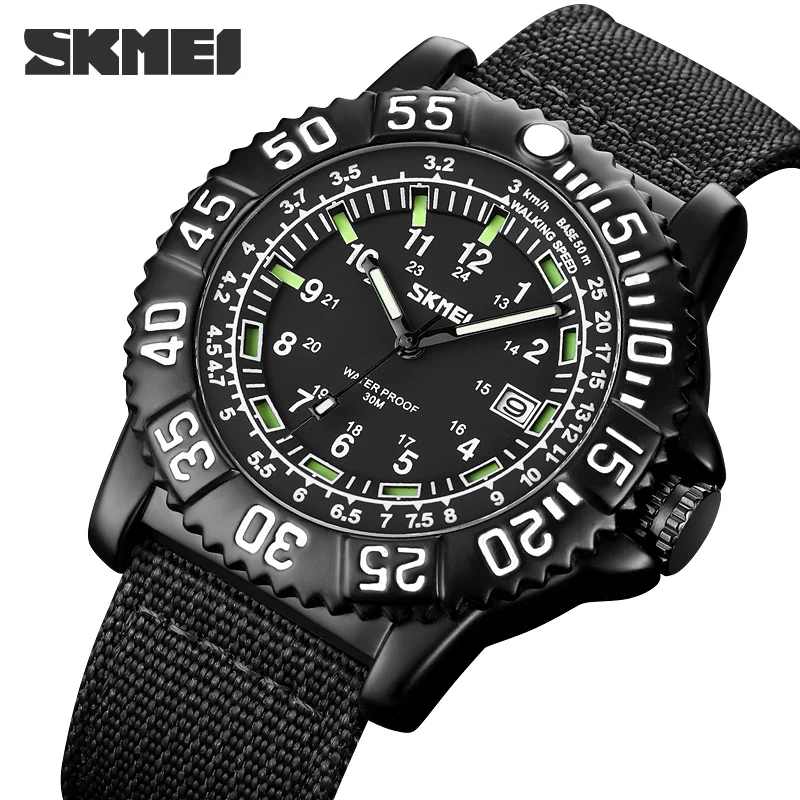 SKMEI Quartz Men\'s Watch Luxury Nylon Strap Quartz Watches Top Brand Fashion Dress Business Wristwatch Simple Dial Design Clock