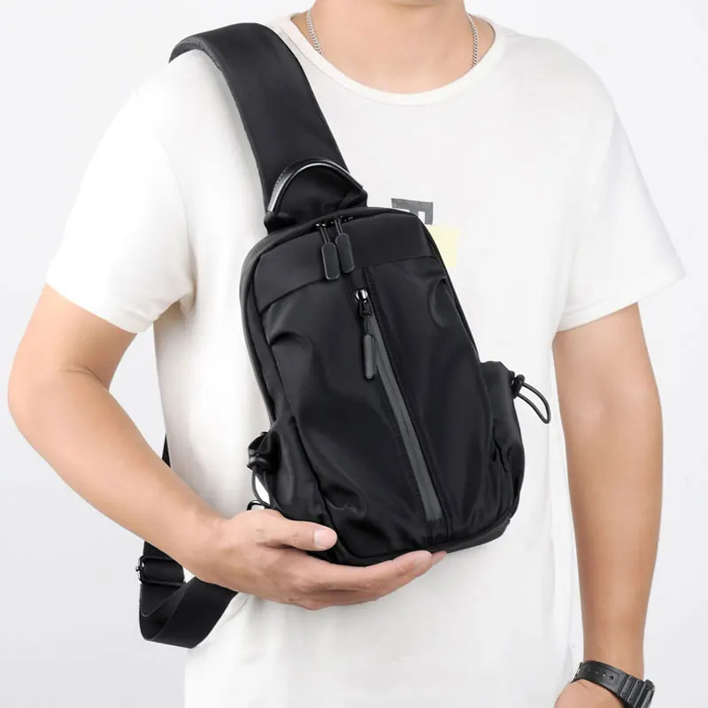 Tas Dada Pria Fashion Tas Messenger Selempang Tahan Air Nilon Trendi Baru Kualitas Tinggi Tas Travel Bisnis Warna Solid