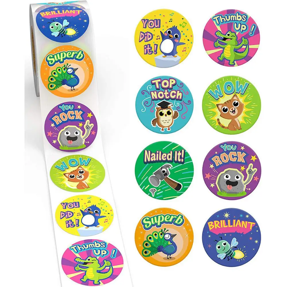 Reward Stickers for Teachers Fun Motivational & Incentive Stickers for Kids Trendy Animal Meme Toys Stickers