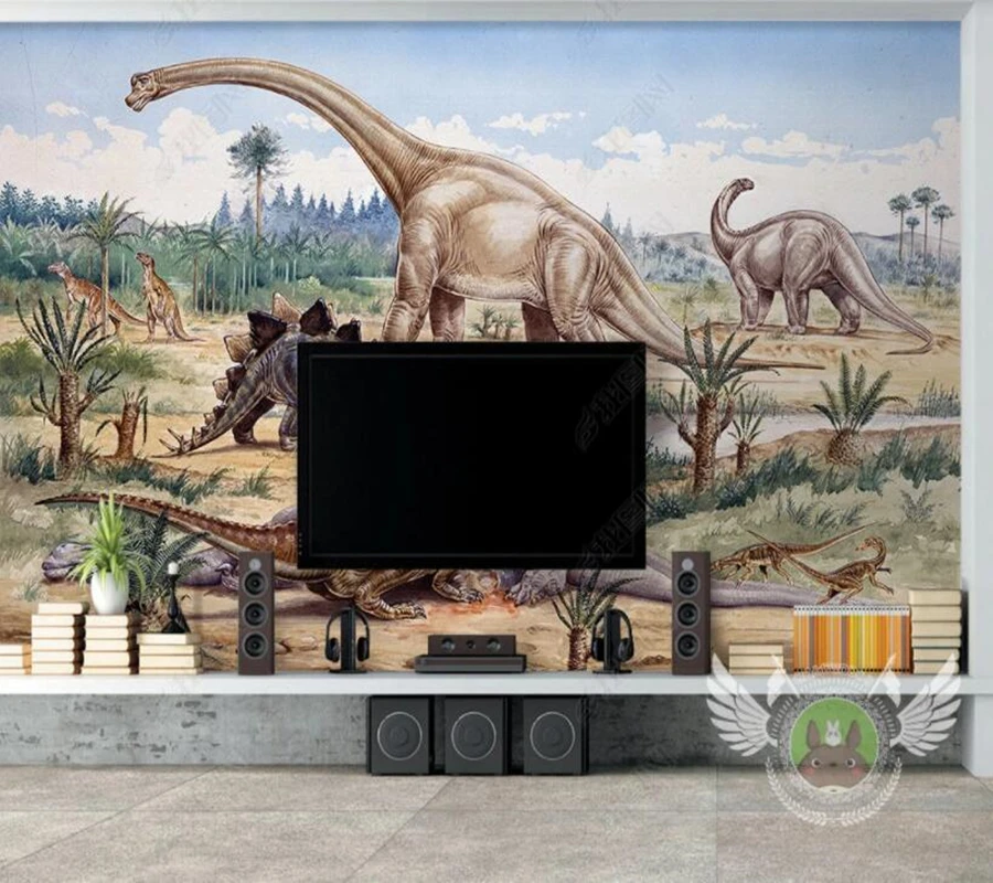 Papel de parede Cartoon Jurassic Dinosaur World3d wallpaper mural,living room tv wall bedroom wall papers home decor