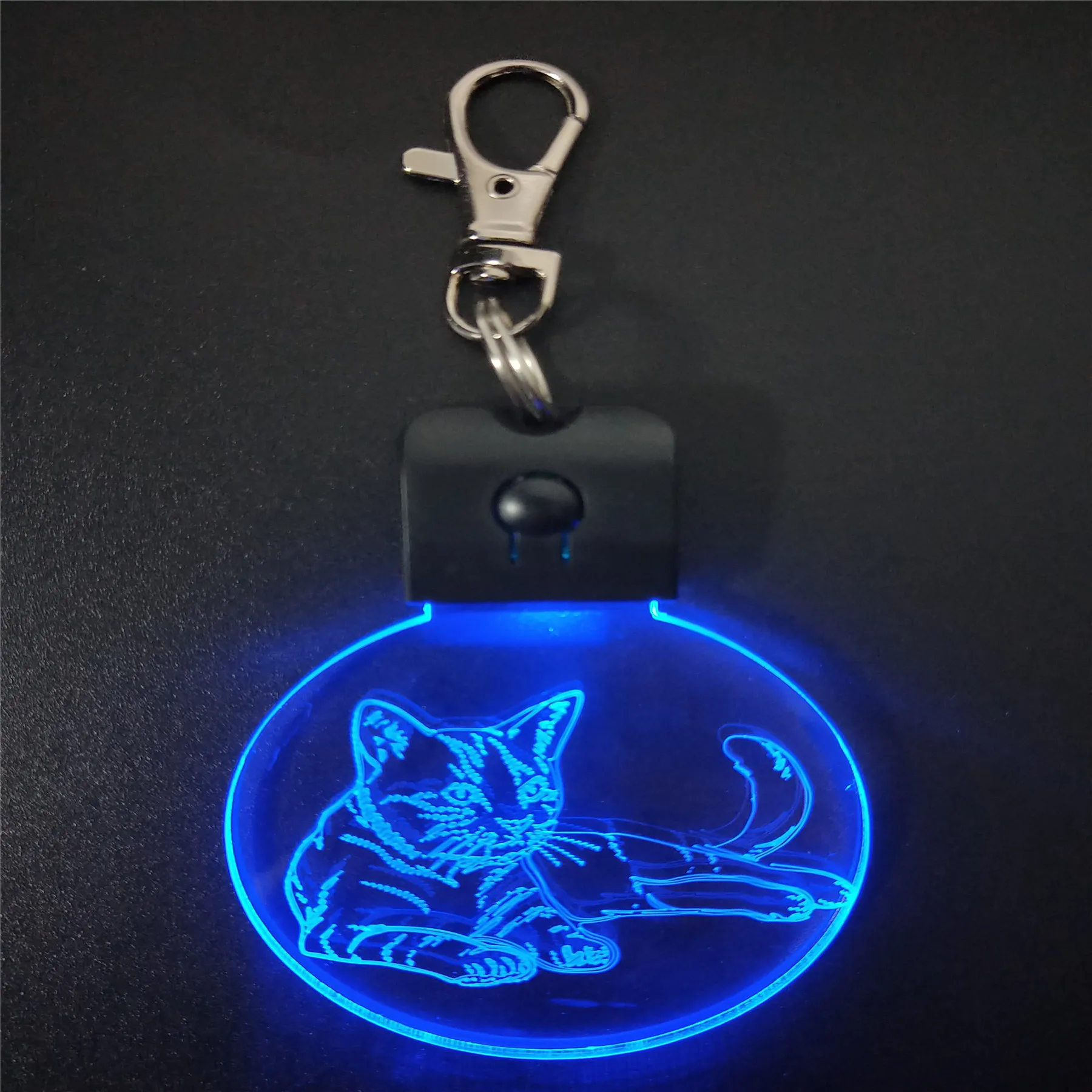 Sleeping Cat KeyChain 3D ABS Arylic Night Light LED Magical Table Lamp Lighting Colors Decoration Gift With li Battery Dropship