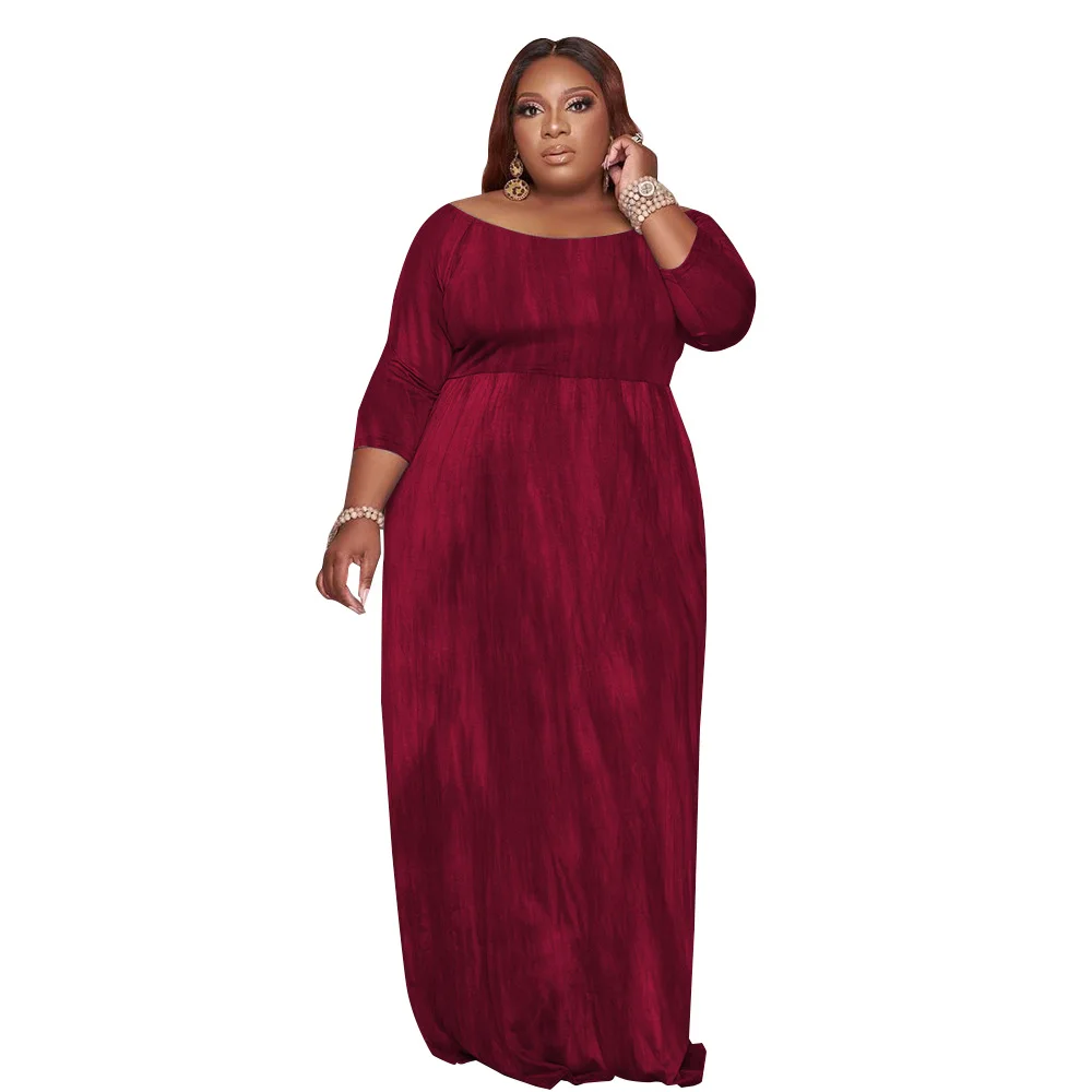 Robe de soirée élégante à col rond pour femmes, vêtements grande taille, impression de points progressifs, haute élasticité, sexy, vente en gros