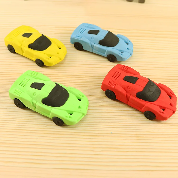 1pc Creative Cartoon Racing Car for School-Age Children Environmental Protection Eraser Student Stationery Supplies Wholesale