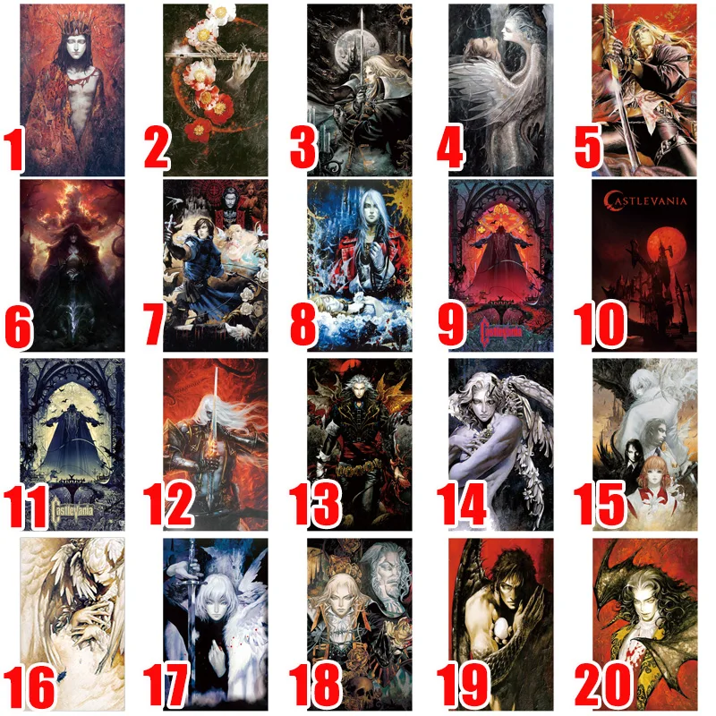 Póster de juego de Anime Castlevania, decoración del hogar, León, Belmont, vampiro, Drácula, Alucard, carteles de pared de papel, decoración de la