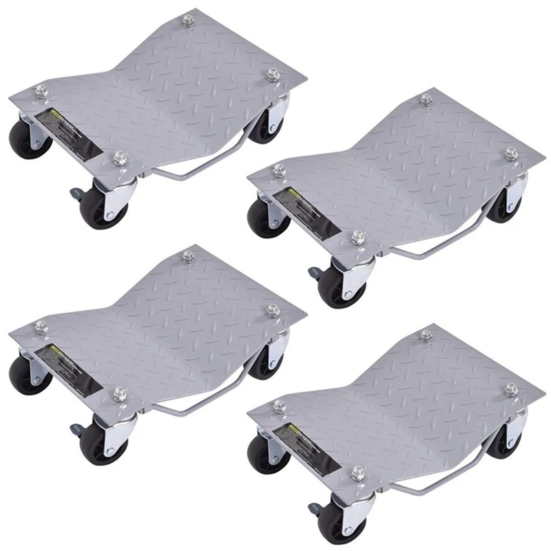 2 pieces silver car moving device moving device trailer moving artifact universal wheel motorcycle moving simple car moving tool