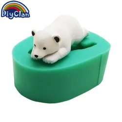 DIY Polar Bear Sea Lion Siilcone Mold Animal Fondant Cake Decor Chocolate Clay Matice Mould Hippopotamus Baking Tools