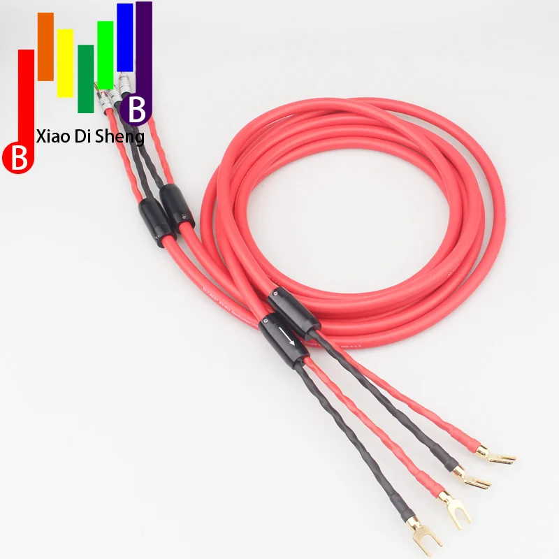 2020 1Pair Copper Speaker Audiophile Cable HIFI SPeaker Cable With Pure Copper Plug for Home Theater banana to Spade Biwire