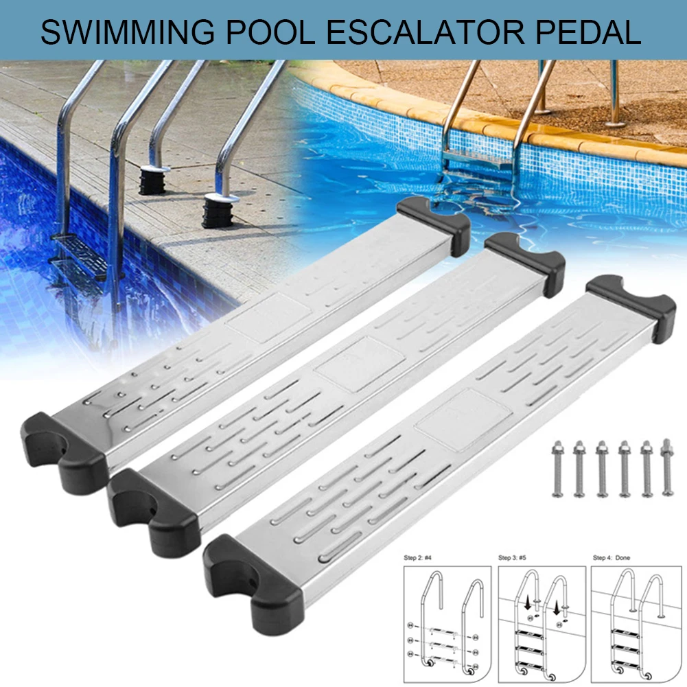 Swimming Pool Ladder Rung Steps Stainless Steel Replacement Non-slip Ladder Pedal Swimming Pool Accessories Tools