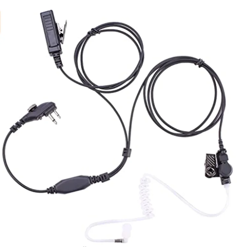 RISENKE-Walkie Talkie Earpiece for Hytera,PD502,PD562,TC-500,TC-508,TC-518, TC-580 Radio, 2Pin Headset, Screw Connector with Mic